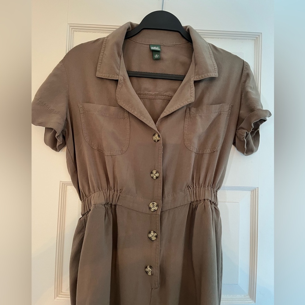 Wild Fable Olive Button-Down Jumpsuit